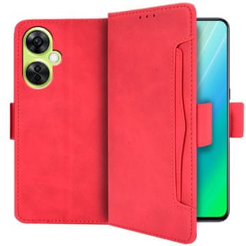 GS Preklopna futrola za OnePlus Nord CE 3 Lite 5G, utor za karticu, crvena