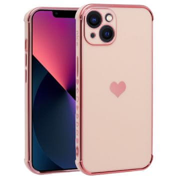 GS Futrola za Apple iPhone 13, elektro srce, ružičasto zlatna