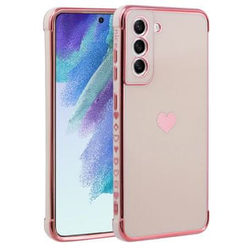 GS Futrola za Samsung Galaxy S21 FE, Elektro srce, ružičasto zlatna