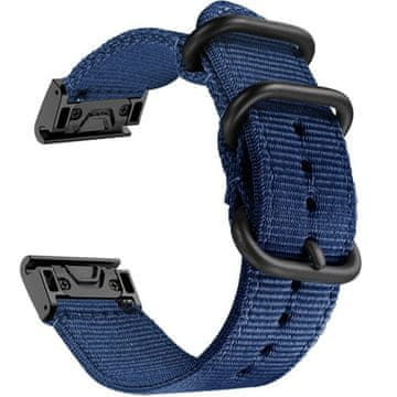 GS QuickFit najlonski remen 20 mm za Garmin Fenix 5S/6S/7S/8 43 mm, tamnoplava