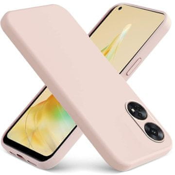 GS Set silikonskih futrola za Oppo Reno8 T, Silicone Lite, roza + staklo