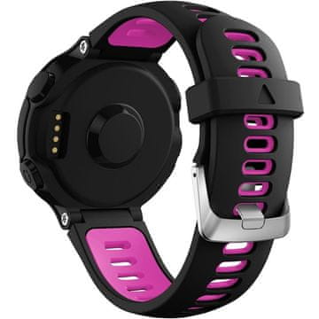 GS Silikonski remen za Garmin Forerunner 220/230/235/620/630/735/735XT, crna/ružičasta