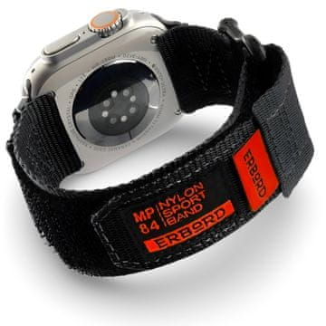 Overboard MP84 najlonski remen za Apple Watch 1/2/3/4/5/6/7/8/9/10/11/SE Ultra 1/2/3 42/44/45/46/49mm, crni