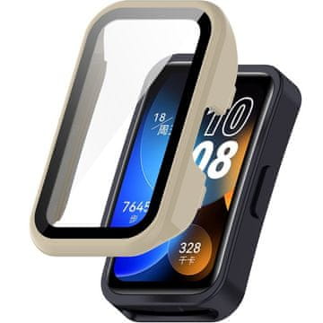 GS 2u1 futrola + kaljeno staklo za Huawei Band 8 / Huawei Band 9 / Huawei Band 10, bež