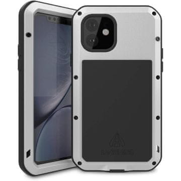 Love Mei maskica za iPhone 11, oklopljena sa staklom, srebrna