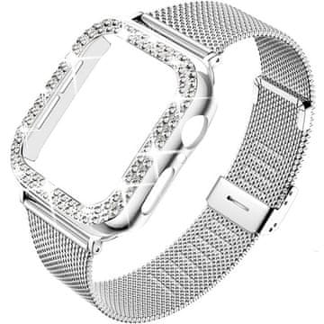 GS Narukvica + kućište s dijamantima za Apple Watch 4/5/6/SE 40mm, srebrna