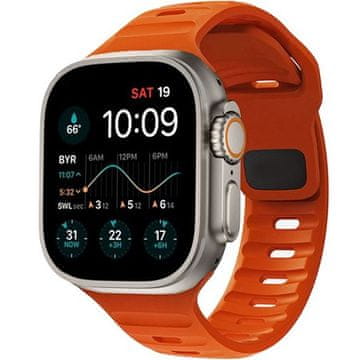 GS Silikonski remen za Apple Watch 1/2/3/4/5/6/7/8/9/10/11/SE Ultra 1/2/3 42/44/45/46/49 mm, narančasta