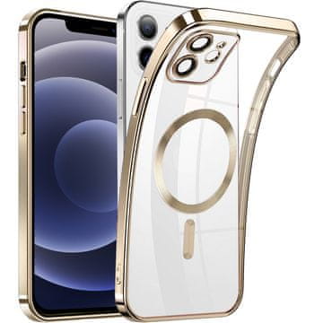 GS Futrola za iPhone 12, Electro MagSafe, zlatna + zaštitna folija za ekran