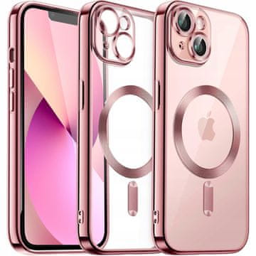 GS Futrola za iPhone 13, Electro MagSafe, roza + zaštitna folija za ekran