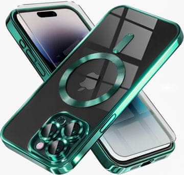 GS Futrola za iPhone 14 Pro, Electro MagSafe, zelena + zaštitna folija za ekran