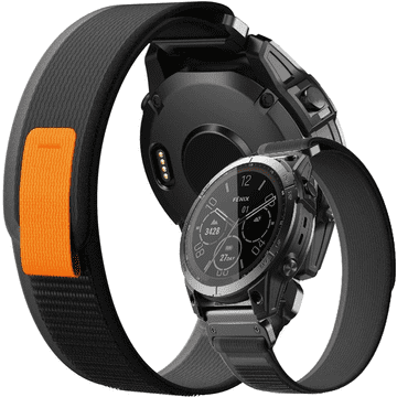 GS QuickFit najlonski remen za Garmin 26 mm, siva / narančasta