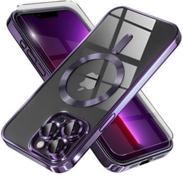 GS Futrola za iPhone 13 Pro, Electro MagSafe, ljubičasta + zaštitna folija za ekran