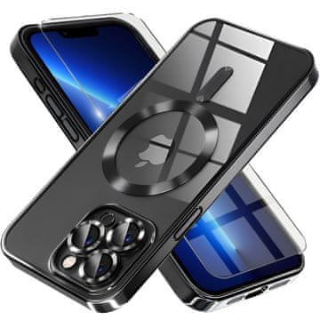 GS Futrola za iPhone 13 Pro, Electro MagSafe, crna + zaštitna folija za ekran