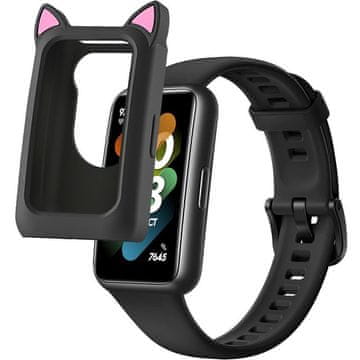 GS Silikonska futrola za Apple Watch 4/5/6/SE 40 mm, mačje uši, crna
