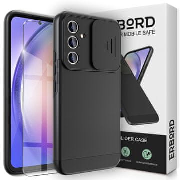 Overboard Futrola za Samsung Galaxy A54 5G, Cam Slider, crna + kaljeno staklo