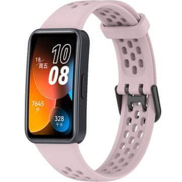GS Silikonska traka za Huawei Band 8 / Huawei Band 9 / Huawei Band 10, s rupicama, roza