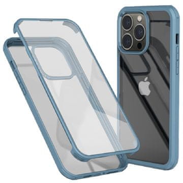 GS Futrola s kaljenim staklom i TPU okvirom za iPhone 14 Pro Max, svijetloplava
