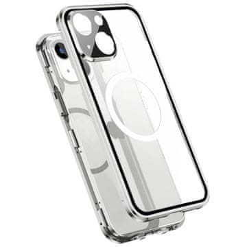 Overboard Magnetska dvostruko staklena MagSafe futrola za iPhone 14 Plus, srebrna