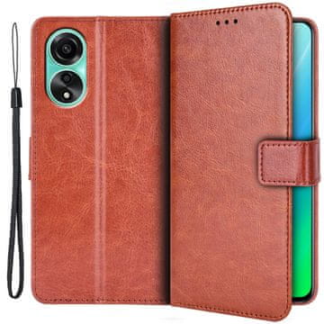 GS Preklopna futrola za Oppo A98 5G, novčanik Crazy Horse, smeđa
