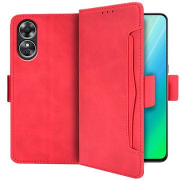 GS Preklopna futrola za Oppo A78 4G, utor za karticu, crvena
