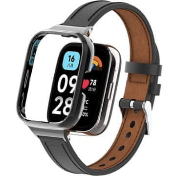 GS Kožni remen za Xiaomi Redmi Watch 3 Active, crni