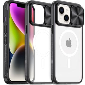 Overboard Futrola za iPhone 15 Plus, slide kamera Magsafe, crna