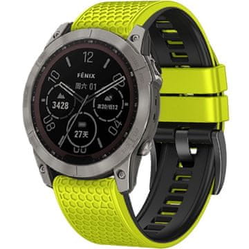 GS Silikonski remen Quickfit za Garmin 22 mm, limeta zelena / crna