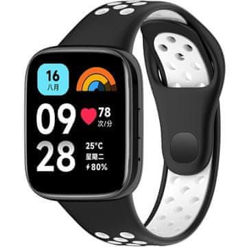 GS Silikonski remen za Xiaomi Redmi Watch 3 Active, crna / bijela