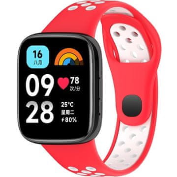 GS Silikonski remen za Xiaomi Redmi Watch 3 Active, crvena / bijela