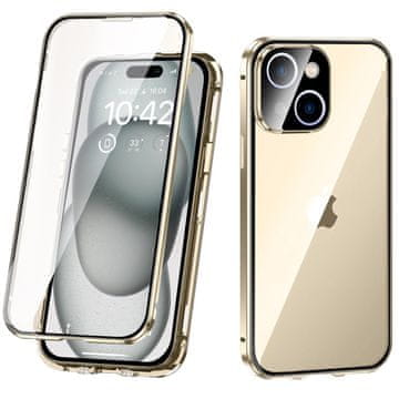 Overboard Futrola za iPhone 15, magnetsko dvostruko staklo, zlatna