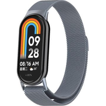 GS Milanska narukvica za Xiaomi Smart Band 10 / 9 / 8, siva