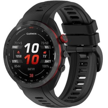 GS Silikonski remen za Garmin Approach S70 42 mm, crni