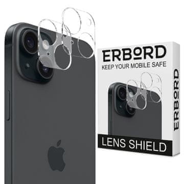Overboard 2x zaštitna folija od kaljenog stakla za kameru za iPhone 15 / 15 Plus, prozirna