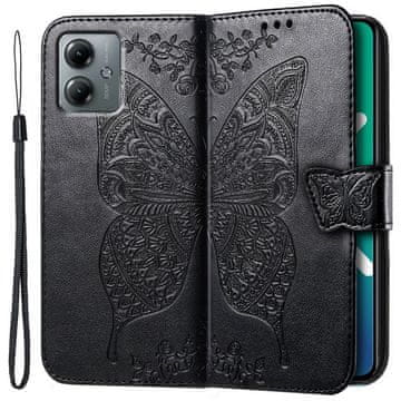 GS Preklopna futrola za Motorola Moto G14, leptir, crna