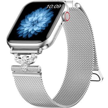GS Narukvica za Apple Watch 1/2/3/4/5/6/7/8/9/10/11/SE Ultra 1/2/3 42/44/45/46/49mm, srebrna