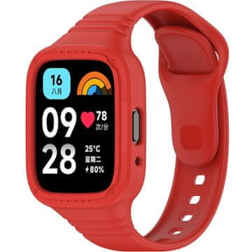 GS Silikonski remen s futrolom za Xiaomi Redmi Watch 3 Active, crvena
