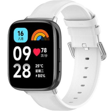 GS Kožni remen za Xiaomi Redmi Watch 3 Active, bijeli