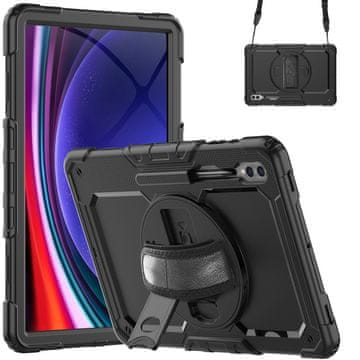 GS Oklopna futrola za Samsung Galaxy Tab S9 Ultra, 360 zaštita s držačem za olovku, crna