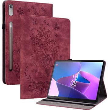 GS Futrola za Lenovo Tab P12, ruža i leptiri, crvena