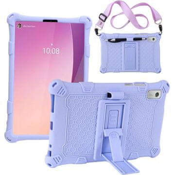 GS Futrola za Lenovo Tab M9, oklopljena sa stalkom i remenom, ljubičasta