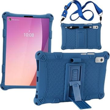 GS Futrola za Lenovo Tab M9, oklopljena sa stalkom i remenom, tamnoplava