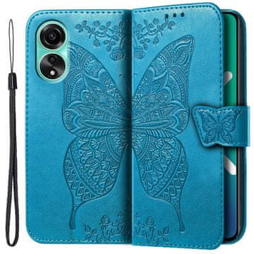 GS Preklopna futrola za Oppo A38 / A18, leptir, plava