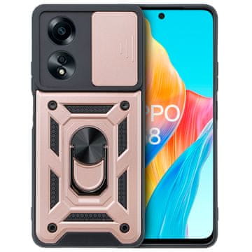 GS Oklopna maskica za Oppo A58 4G, CamShield Slide, ružičasto zlatna