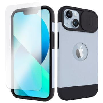 Overboard Futrola za iPhone 13 / iPhone 14, MagSafe Cam Slider, plava + zaštitno staklo za ekran