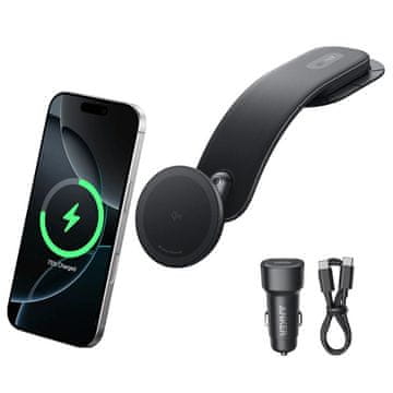 Anker Nano MagGo bežični auto punjač s držačem, 15 W, crni (B2216H11)