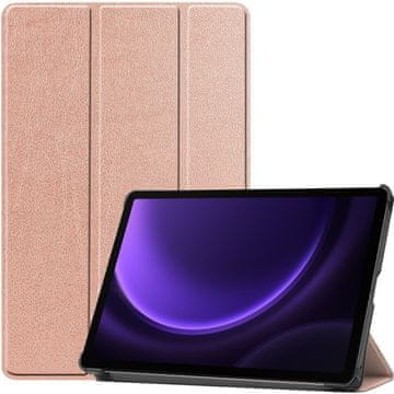 GS Futrola za Samsung Galaxy Tab S10 Lite / S10 FE / S9 FE, trostruka, s držačem za olovku, ružičasto zlatna