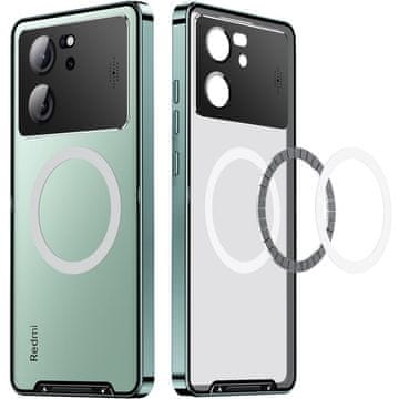 GS Futrola sa zaštitom za kameru za Xiaomi 13T / 13T Pro, CamShield MagSafe, prozirna / zelena