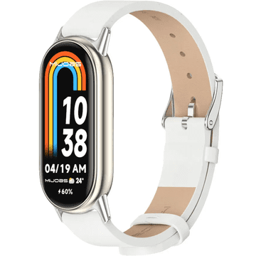 GS Kožni remen za Xiaomi Smart Band 10 / 9 / 8, bijeli