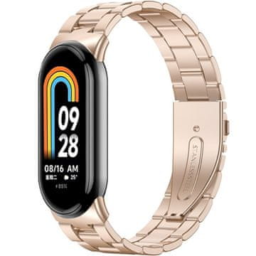 GS Čelična narukvica za Xiaomi Smart Band 10 / 9 / 8, ružičasto-zlatna