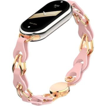 GS Ženska narukvica za Xiaomi Smart Band 10 / 9 / 8, roza / zlatna
